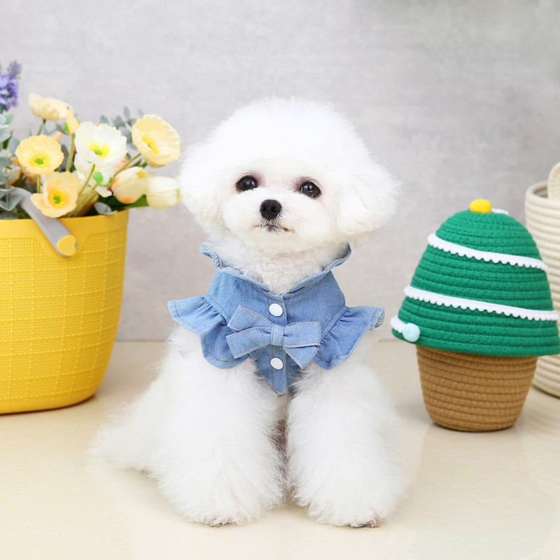 Vestă de blugi pentru câini Ham pentru rochie pentru animale de companie Cufăr pentru câini de talie mică Accesorii Articol pentru cățeluș Chihuahua York Plimbare în aer liber Pisică Produs pentru animale de companie