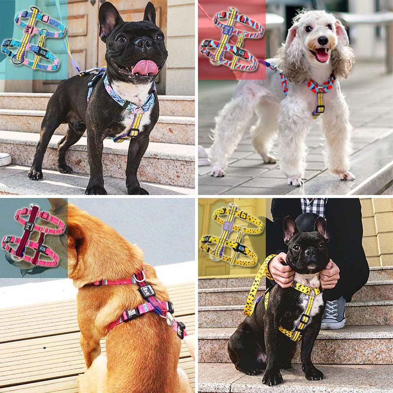 Harnaș pentru câini din nailon moale, curea pentru piept, guler ajustabil, drăguț, roz, pentru câini mici, mari, chihuahua, buldog, Arnes Perro