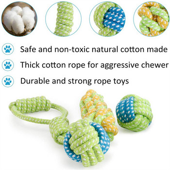 Играчки за дъвчене от памучно въже за домашни кучета Естествен памук, миещ се, издръжлив влекач, играчка за големи малки кучета, интерактивно памучно въже, консумативи за домашни любимци