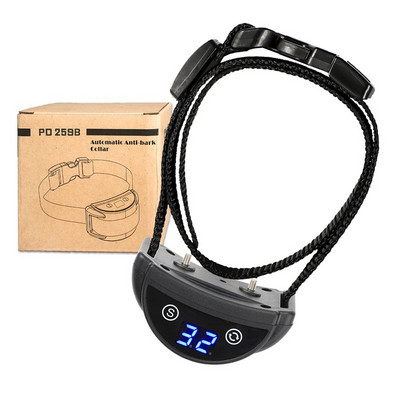 Zgarda anti-latrat pentru caini, zgarda automata de oprire rapida a latratului 45 de zile Timp de lucru ultra lung Afisaj LED 3-Function Mode T/V/S