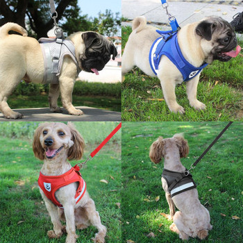 Ζώνες σκύλου για Chihuahua Pug Small Medium Dogs Nylon Mesh Puppy Cat λουριά Γιλέκο Reflective Walking Leash Leash Petshop