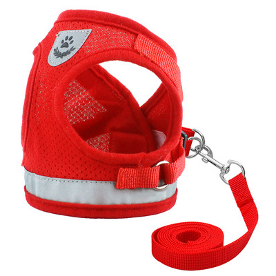 Ζώνες σκύλου για Chihuahua Pug Small Medium Dogs Nylon Mesh Puppy Cat λουριά Γιλέκο Reflective Walking Leash Leash Petshop