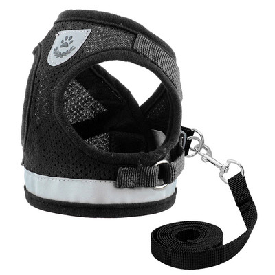 Ζώνες σκύλου για Chihuahua Pug Small Medium Dogs Nylon Mesh Puppy Cat λουριά Γιλέκο Reflective Walking Leash Leash Petshop