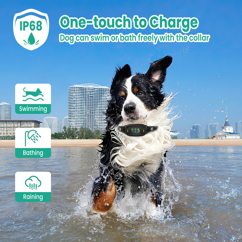 Actualizați zgarda pentru câini anti-lătrat, șocuri electrice automate, bip vibrație, fără lătrat, zgarda de dresaj reîncărcabilă pentru câini, consumabile pentru câini