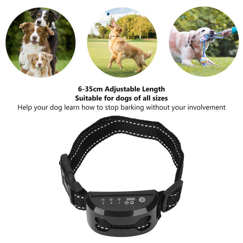 Ηλεκτρικό πώμα γαβγίσματος σκύλου Κολάρο γαβγίσματος σκύλου Αδιάβροχο επαναφορτιζόμενο κολάρο εκπαίδευσης γαβγίσματος σκύλων με ένδειξη LED Προμήθεια κατοικίδιων ζώων