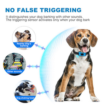 MASBRILL Устройство против лай на кучета Електрически ултразвуков нашийник за обучение на кучета Dog Stop Barking Vibration Anti Bark Collar Large Dog