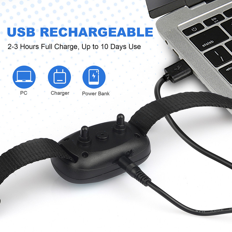 MASBRILL Dog Anti Barking Device Electric Ultrasonic Dogs Training Collar Dog Stop Barking Vibration Anti-Barking Collar Large Dog