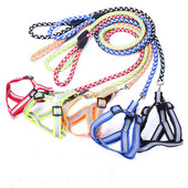 Width Reflective Strap Σετ λουριών και λουριών σκύλου Round Wave Nylon Leashes γιλέκο για μικρομεσαίους σκύλους Chihuahua Pet Shop