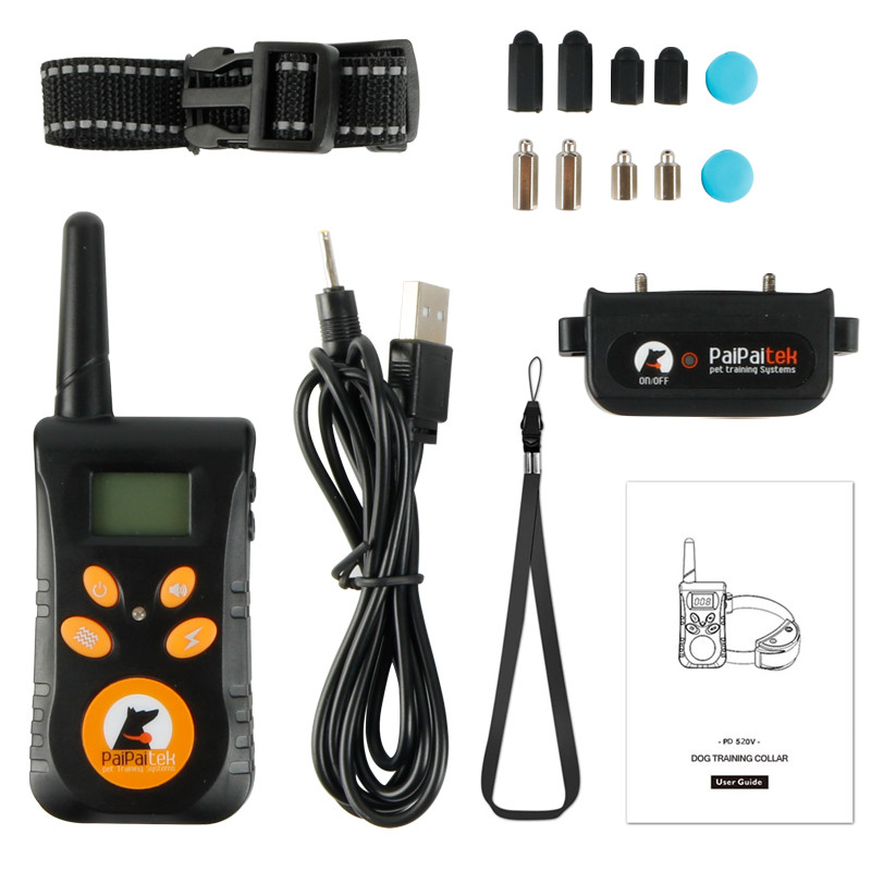 Guler de dresaj de câini cu vibrații Guler de dresaj pentru câini cu telecomandă 800 de metri, zgarda reîncărcabilă impermeabilă, afișaj LED pentru câini de toate dimensiunile