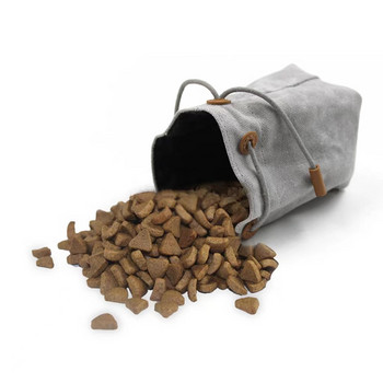Домашни любимци Преносима чанта за лакомства за кучета Държач за ходене Носи Тренировка на открито Лакомства Чанта за закуски Кученце Без ръце торбичка с шнур