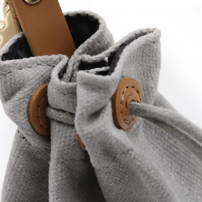 Suport portabil pentru geantă pentru câini pentru animale de companie Căruță de mers pe jos Tratamente pentru antrenament în aer liber Geantă de gustare pentru cățeluș Husă cu șnur pentru mâini libere