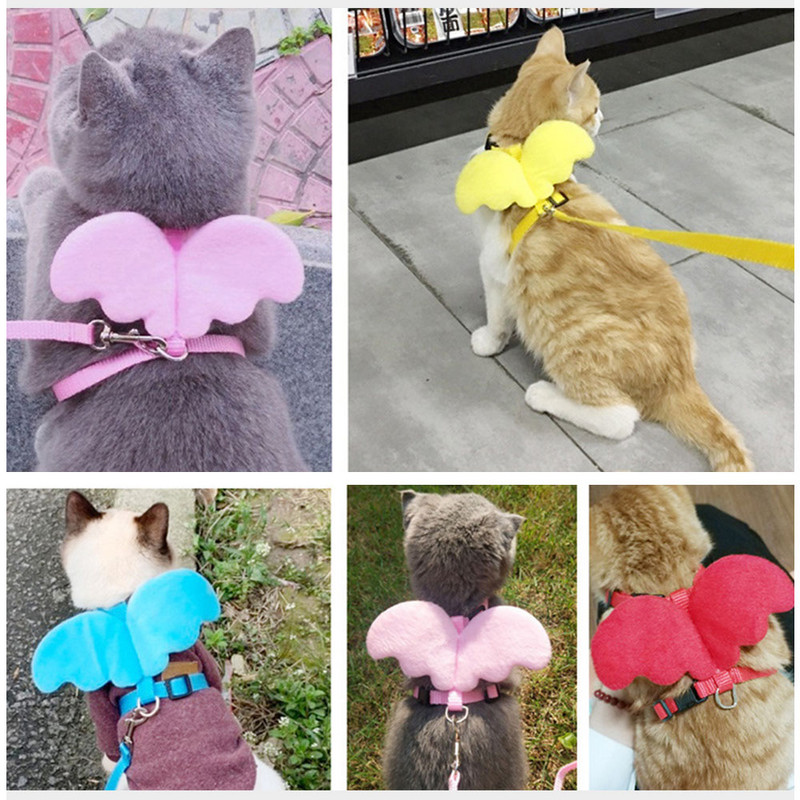 Harnaș pentru câini mici, 10 culori, lesă din nailon, frumusețe pentru cățeluș cu aripă de înger, ham rezistent la evadare pentru pisici, iepure, chihuahua pug