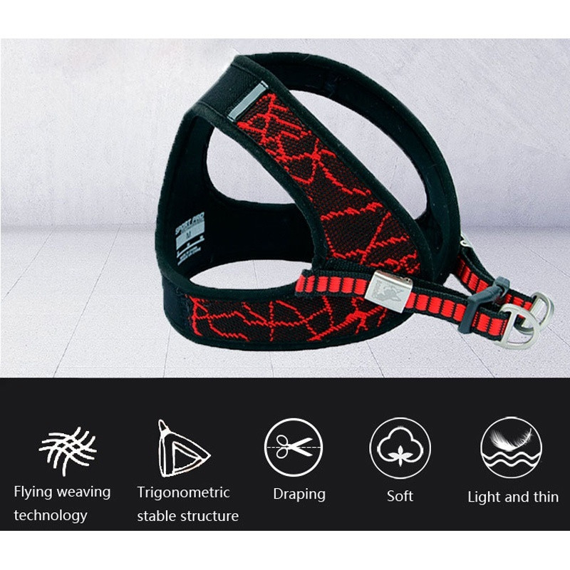 Ham pentru câini din nailon reflectorizant 3M, vestă pentru câini, fără plasă de tragere, hamuri ajustabile pentru animale de companie pentru buldog francez Pitbull