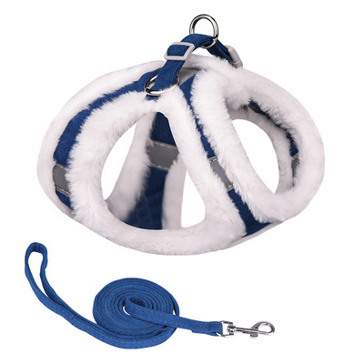 Talvine soe karusnaha lemmikloomakoera rakmete jalutusrihma komplekt reguleeritav helkur Chihuahua kutsika kassi rakmete vest väikestele koertele Yorkie