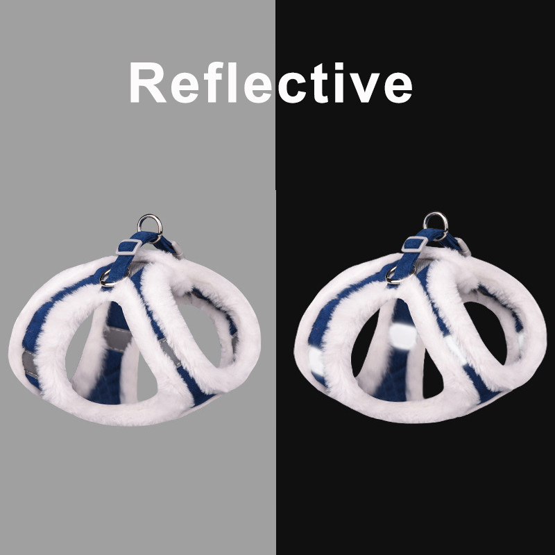 Talvine soe karusnaha lemmikloomakoera rakmete jalutusrihma komplekt reguleeritav helkur Chihuahua kutsika kassi rakmete vest väikestele koertele Yorkie