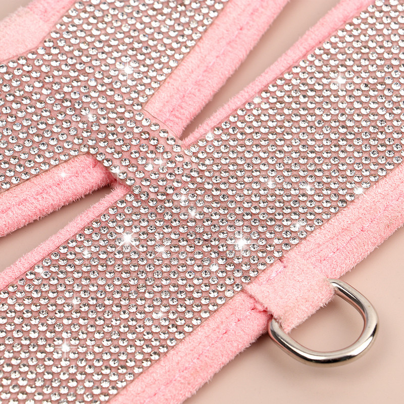 Ham cu strasuri Bling pentru caini din piele intoarsa moale, catel, pisica, vesta, accesorii, accesorii dragute cu stras pentru caini de talie mica, mijlocie, pisici