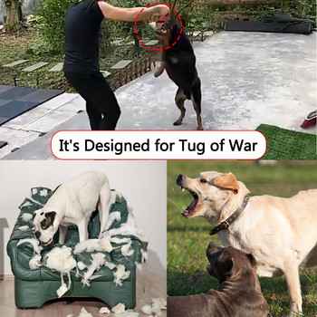 Ύφασμα κάνναβης εκπαίδευσης σκύλων Ανθεκτικό μαξιλάρι εκπαίδευσης σκύλων Ρυμουλκό δαγκώματος με 2 λαβές σχοινιού Μπαστούνι για δάγκωμα σκύλου Παιχνίδι για κατοικίδια