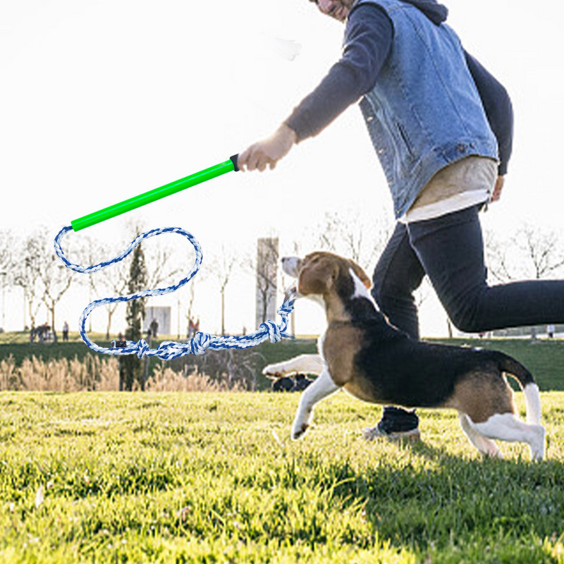 Flirto lazdelė šunims Interaktyvi flirtuojanti naminių gyvūnėlių lazdelė Flirto lazdelė šunims Virvės traukimo ir lauko mankšta Ištraukiama šuniuko lazdelės virvė