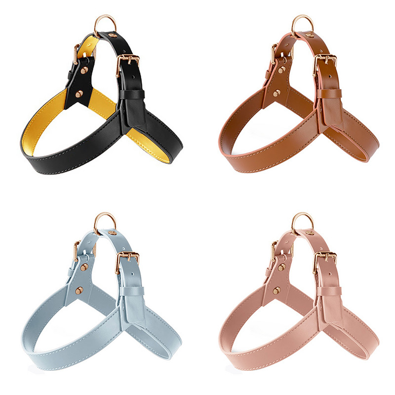 Piept ham pentru câini din piele PU pentru vestă pentru câini costum cu bandă pentru piept pentru câini mici, mijlocii mari, plimbare în aer liber Accesorii pentru animale de companie pentru animale