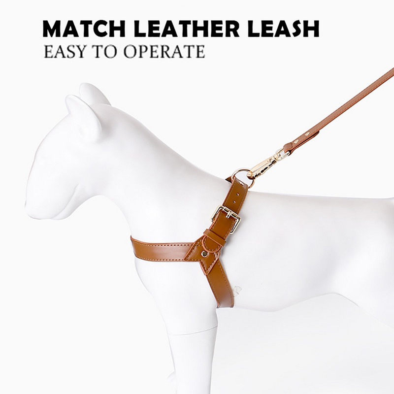 Piept ham pentru câini din piele PU pentru vestă pentru câini costum cu bandă pentru piept pentru câini mici, mijlocii mari, plimbare în aer liber Accesorii pentru animale de companie pentru animale