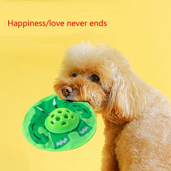Pet Flying Disc Squeak Toy Dog Slow Feeder Pad Interactive Sniff Mats Dog Food Dispenser Toy Soft Disc Feeder for Doggy