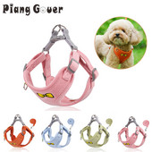 Harnaș reflectorizant pentru câini, vestă, lesă, cățeluș, velur, pisică, plimbare, lesă, mic, mediu, pentru animale de companie, curea pentru piept, arc brodat