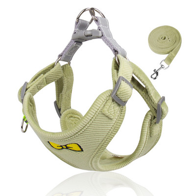 Harnaș reflectorizant pentru câini, vestă, lesă, cățeluș, velur, pisică, plimbare, lesă, mic, mediu, pentru animale de companie, curea pentru piept, arc brodat