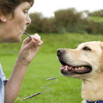 Dog Whistle Stop Barking Αθόρυβο Sound Repeller Trainer Σφυρίχτρα σκύλου από ανοξείδωτο ατσάλι