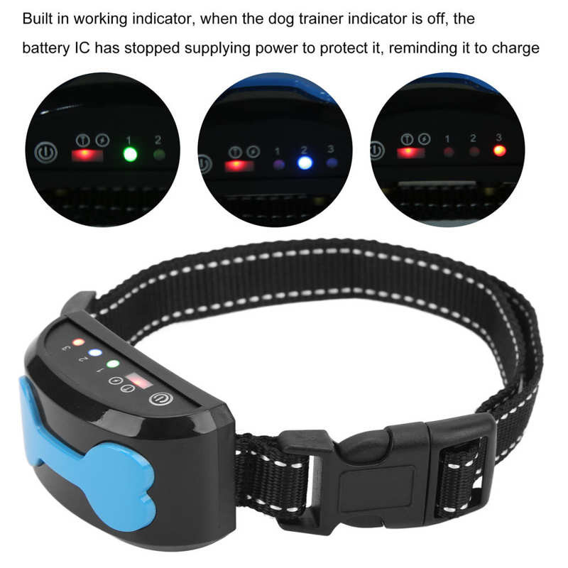 Vodootporna punjiva ogrlica za obuku pasa koji laje s LED indikatorom za ogrlicu za obuku pasa u zatvorenom prostoru