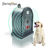Benepaw Safe Anti Barking Device Ενσωματωμένο φως LED Αδιάβροχες συσκευές αποτροπής φλοιού 4 ρυθμιζόμενες λειτουργίες έως 15m/50 πόδια εμβέλεια