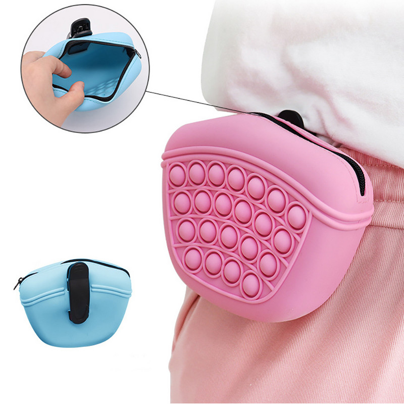 Kaasaskantav lemmikloomade suupistekott Silikoonist sööda hoiukotike Koerte koolitus maiuspala koerte kuulekus õues toidupreemia Tõmblukuga vöökotid