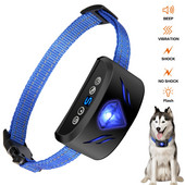 Dog Bark Collar Επαναφορτιζόμενο κολάρο εκπαίδευσης κατά του γαβγίσματος Ανακλαστικό κολάρο σκύλου για μικρά μεσαία μεγάλα σκυλιά Αναβαθμισμένη εργασία Flash