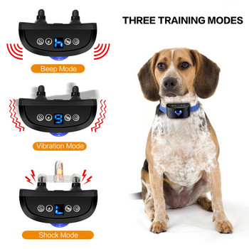 Dog Bark Collar Επαναφορτιζόμενο κολάρο εκπαίδευσης κατά του γαβγίσματος Ανακλαστικό κολάρο σκύλου για μικρά μεσαία μεγάλα σκυλιά Αναβαθμισμένη εργασία Flash