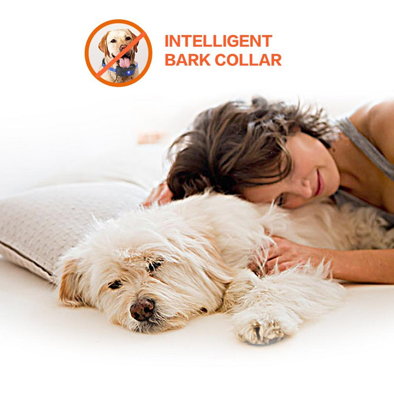 Електронен шоков нашийник против лай на кучета със звуков сигнал и вибрация Акумулаторни нашийници за кучета, устойчиви на дъжд, спиращи лая