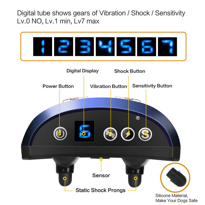 Αυτόματο κολάρο κατά του φλοιού με κραδασμούς ήχου Έξυπνο κολάρο κατοικίδιων, επαναφορτιζόμενο κολάρο γαβγίσματος σκύλου IP7 αδιάβροχα περιλαίμια εκπαίδευσης σκύλων