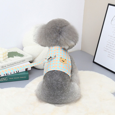 Φόρεμα για σκύλους με λουρί Ρούχα κατοικίδιων ζώων για μικρά σκυλιά γάτες Φούστα άνοιξη και καλοκαίρι οδηγεί Πριγκίπισσα Φόρεμα με φιόγκο για κουτάβι λουρί