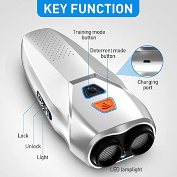 Устройства за контрол на кучешки лай Акумулаторно устройство против лай с възпиращи режими Ултразвуково устройство с LED фенерче