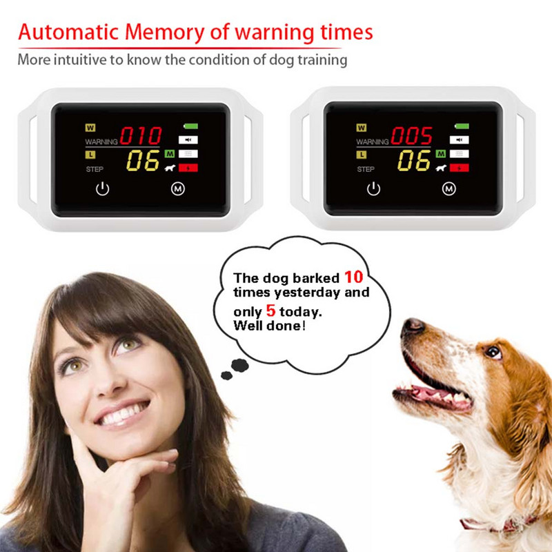 Ogrlica za pse protiv lajanja s ekranom osjetljivim na dodir, punjiva, humana, inteligentna, električna ogrlica za dresuru kućnih ljubimaca Dodaci za pse bez šoka