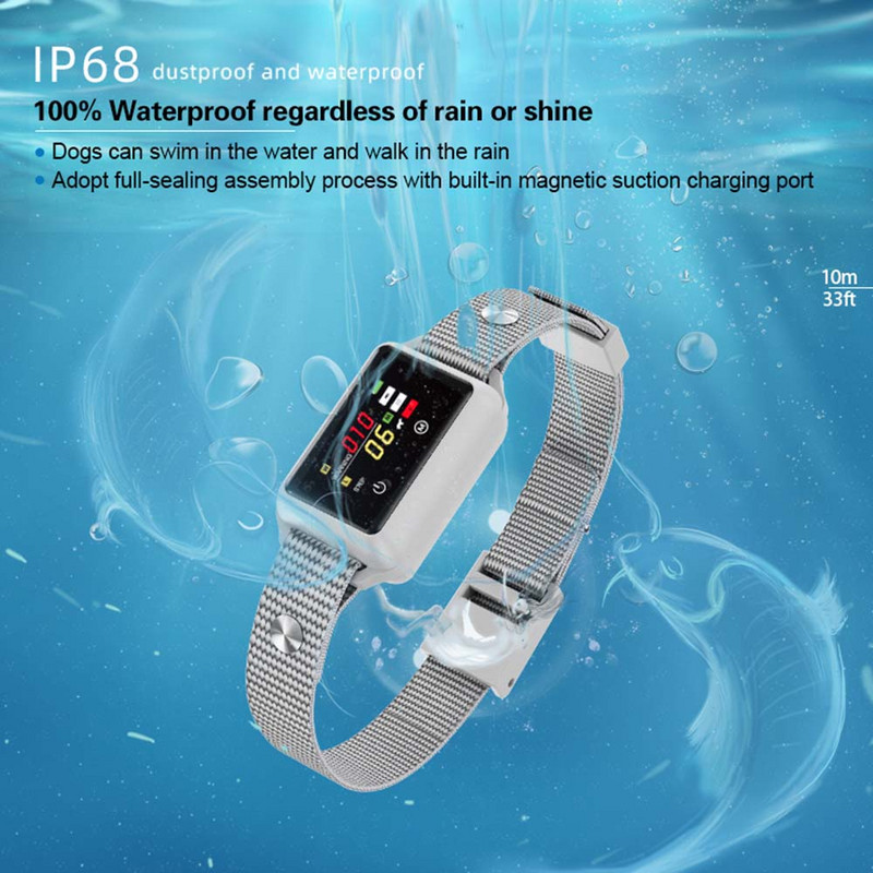 Ogrlica za pse protiv lajanja s ekranom osjetljivim na dodir, punjiva, humana, inteligentna, električna ogrlica za dresuru kućnih ljubimaca Dodaci za pse bez šoka