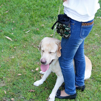 Чанта за лакомства за кучета Многофункционална преносима торбичка за лакомства за кученца Торбички за изпражнения Дозатор Торбички за обучение на кучета