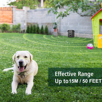 Benepaw Ултразвукови устройства против кучешки лай Контрол Ефективно възпиране от лай на домашни любимци Спрете лаенето на закрито на открито До 15 м обхват