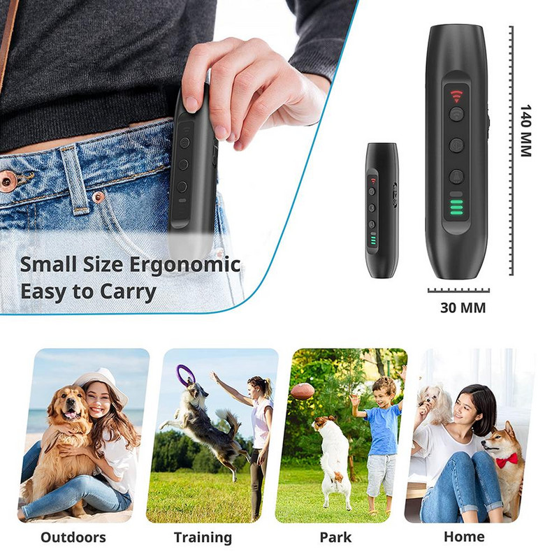 Koerte repeller Koerte müravaba haukumisvastane seade Ultraheli koera haukumise tõkestamise seadmed Treening 3-režiimiline USB-laetav lemmikloomatarve