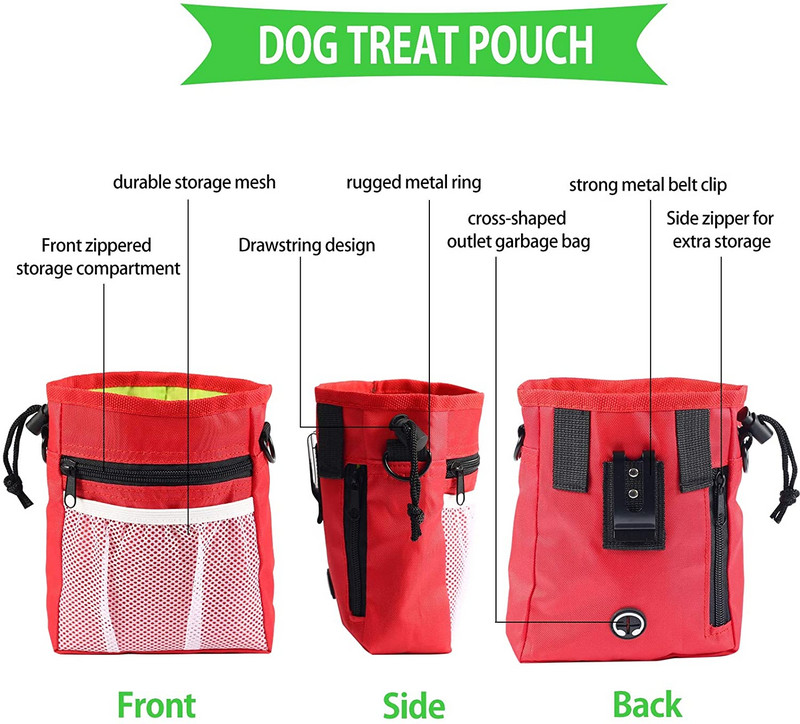 Θήκη για κέρασμα σκύλου, τσάντα κέρασμα σκύλου για προπόνηση Βάση τσάντας με μεταλλικό κλιπ, ζώνη μέσης, ιμάντα ώμου, σνακ για εύκολη μεταφορά, P
