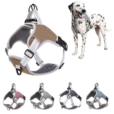 No Pull Pet Dog Siksna Mīksta Odere Atstarojoša Vidēja Liela Suņu Siksna Veste Elpojoša Pastaigas Apmācības Krūšu siksna Mājdzīvnieku piederumi