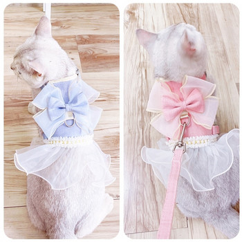 Σετ λουριών και λουριών Princess Dog Lace Bow Αξεσουάρ για κουτάβια εξωτερικού χώρου Προμήθειες εκπαίδευσης για πεζοπορία κατοικίδιων για μικρά σκυλιά Τσιουάουα