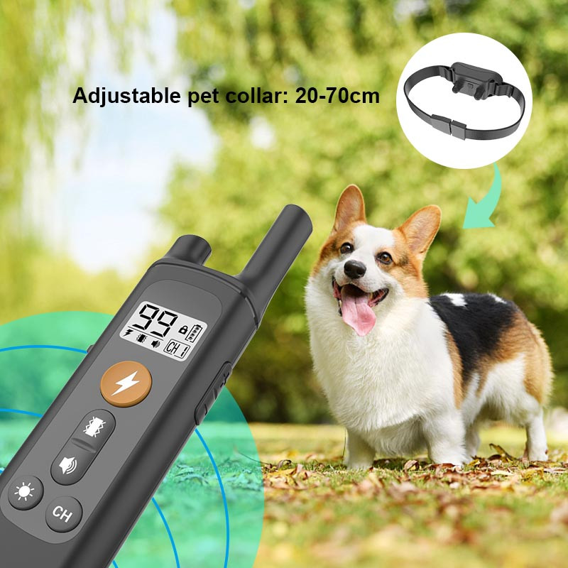 800m Vodootporna ogrlica za dresuru pasa Ogrlica za pse s daljinskim upravljanjem za kućne ljubimce s šokom protiv lajanja, zvukom vibracija Električni šok za pse