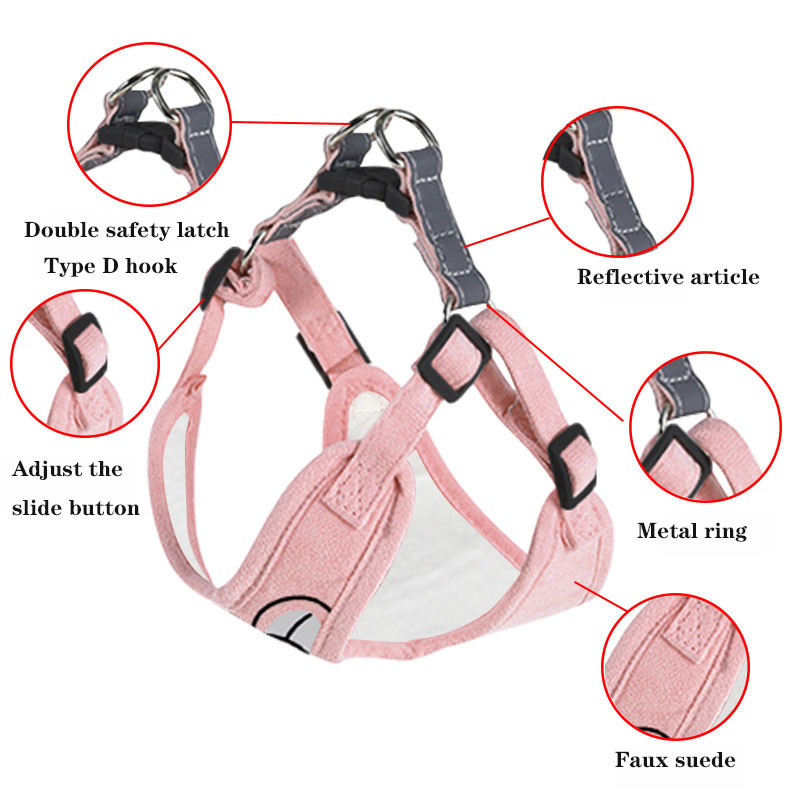 Tõmbamisvaba lemmikloomakoera rakmed ja juhtnööride komplekt reguleeritav kutsikakassi rakmete vest Helkurkõndimisnöör kutsikale Akita