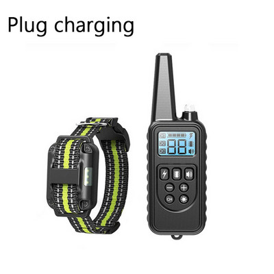 Ηλεκτρικό κολάρο εκπαίδευσης σκύλων 800m Αδιάβροχο επαναφορτιζόμενο σκύλο παρέχει 4 λειτουργίες με φως κραδασμών ήχο κραδασμών επίδειξη παιχνίδι για κατοικίδια