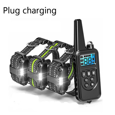 Ηλεκτρικό κολάρο εκπαίδευσης σκύλων 800m Αδιάβροχο επαναφορτιζόμενο σκύλο παρέχει 4 λειτουργίες με φως κραδασμών ήχο κραδασμών επίδειξη παιχνίδι για κατοικίδια