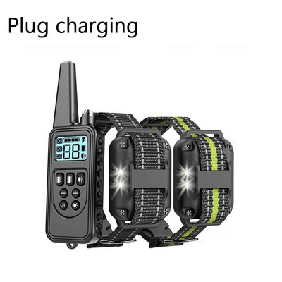 Ηλεκτρικό κολάρο εκπαίδευσης σκύλων 800m Αδιάβροχο επαναφορτιζόμενο σκύλο παρέχει 4 λειτουργίες με φως κραδασμών ήχο κραδασμών επίδειξη παιχνίδι για κατοικίδια